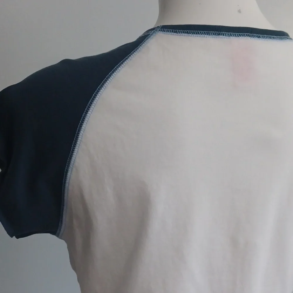 Two NWOT XL short sleeve top. White & blue shirt. Streetwear Yoga Activewear